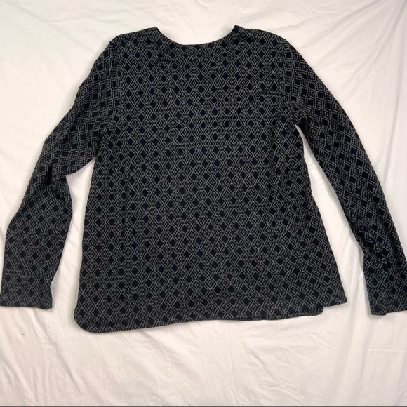 J. Jill Ponte Womens Blouse Sweater Medium Size Gray Black Color L030722 - Picture 2 of 5
